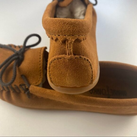 MINNETONKA Brown Suede Skimmer Moccasins - Picture 6 of 10